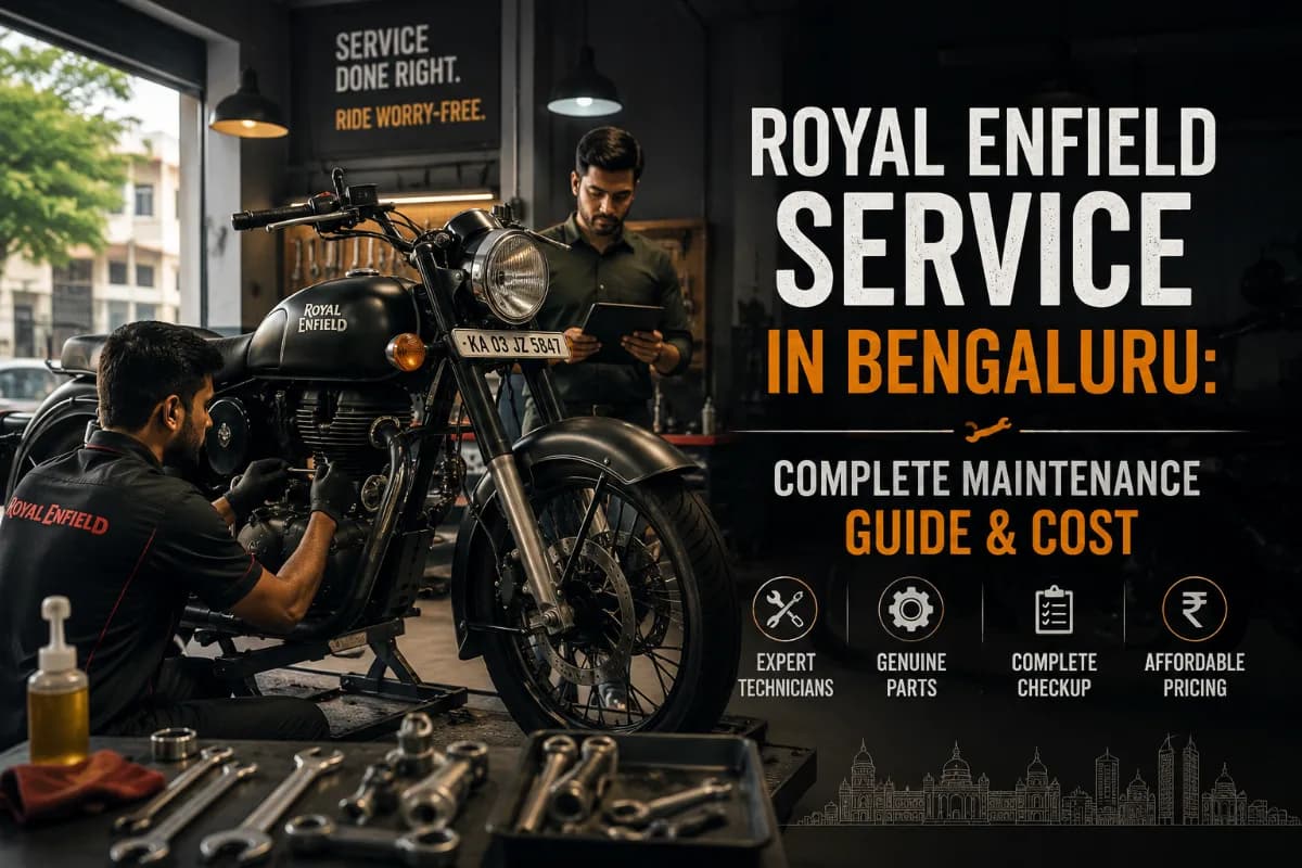 Royal Enfield motorcycle servicing at doorstep in Bangalore by certified mechanic
