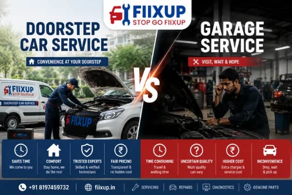 Comparison of doorstep car service vs traditional garage repair in India